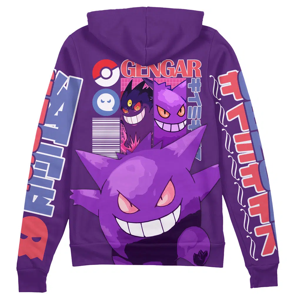 Buildercar - Gengar V4 Pokemon Streetwear Zip Hoodie Jacket