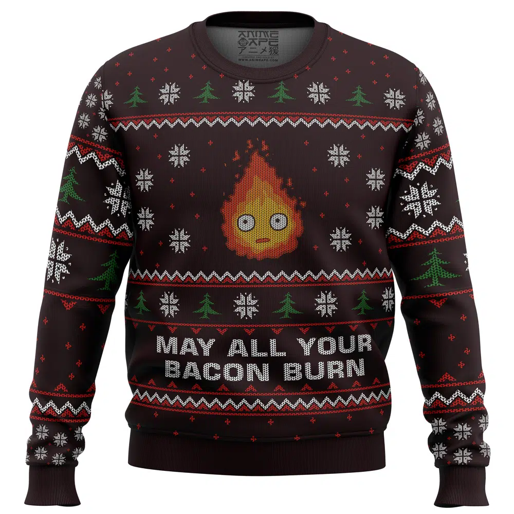 Buildercar - Ghibli May All Your Bacon Burn Ugly Christmas Sweater