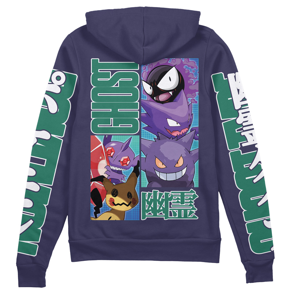 Buildercar - Ghost Type Pokemon Streetwear Zip Hoodie Jacket