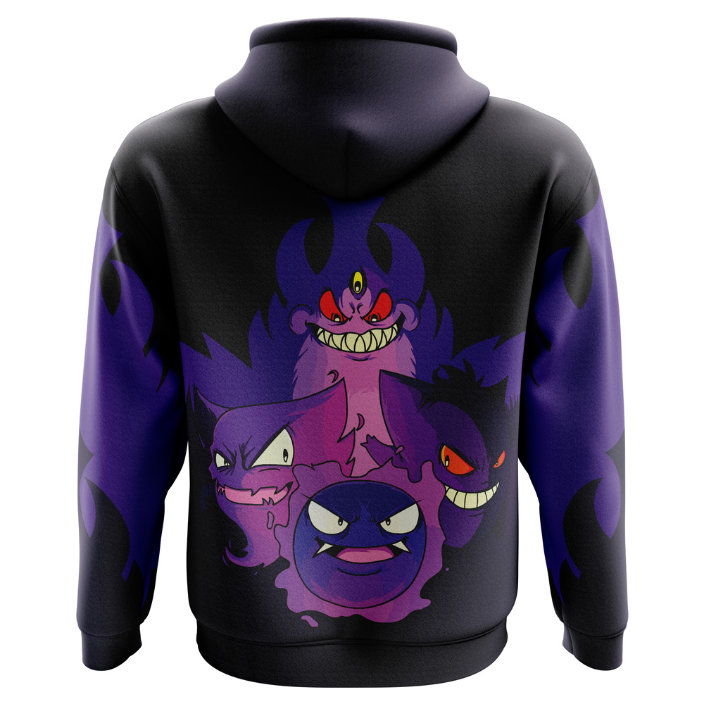 Buildercar - Ghoulish Gengar Pokemon Hoodie - Image 2