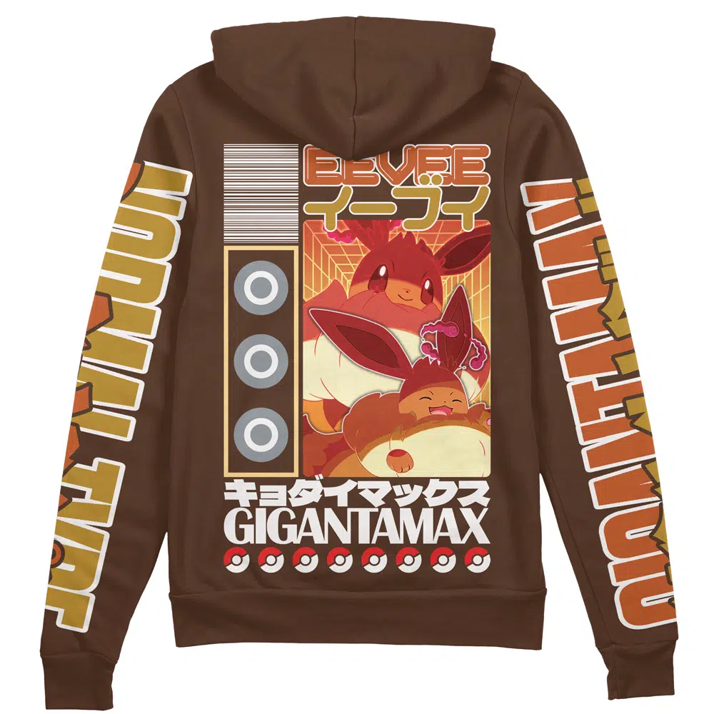 Buildercar - Gigantamax Eevee Pokemon Streetwear Zip Hoodie Jacket