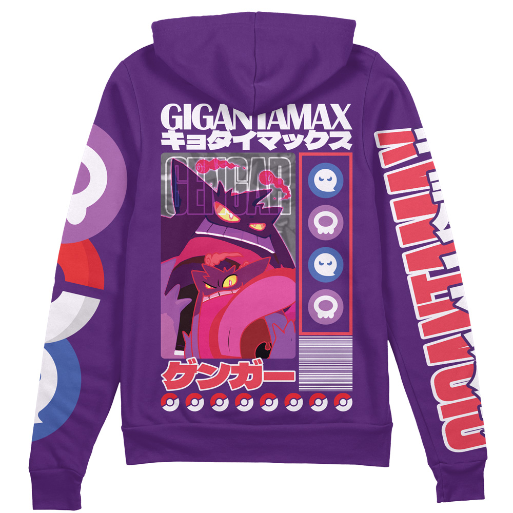 Buildercar - Gigantamax Gengar Pokemon Streetwear Zip Hoodie Jacket