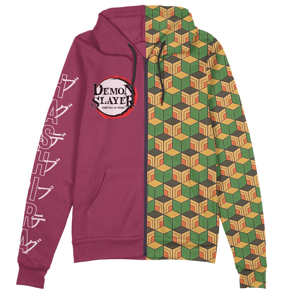 Buildercar - Giyu Tomioka Haori Demon Slayer Streetwear Zip Hoodie Jacket - Image 2