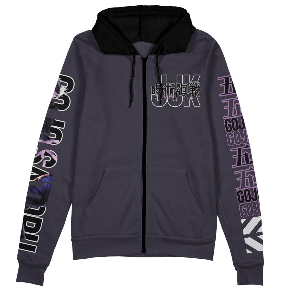 Buildercar - Gojo Satoru Jujutsu Kaisen Streetwear Zip Hoodie Jacket - Image 2