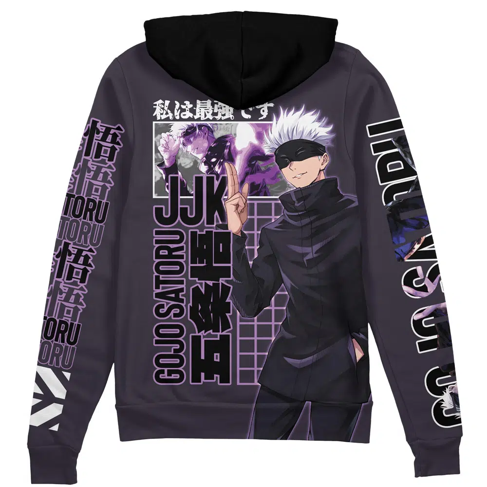 Buildercar - Gojo Satoru Jujutsu Kaisen Streetwear Zip Hoodie Jacket