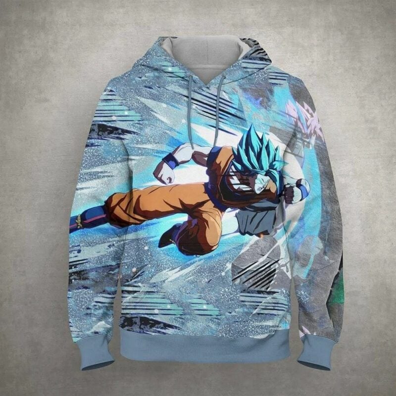 Buildercar - Goku Blue Saiyan Cartoon Dragon Ball Anime Manga 8 Over Print 3d Hoodie
