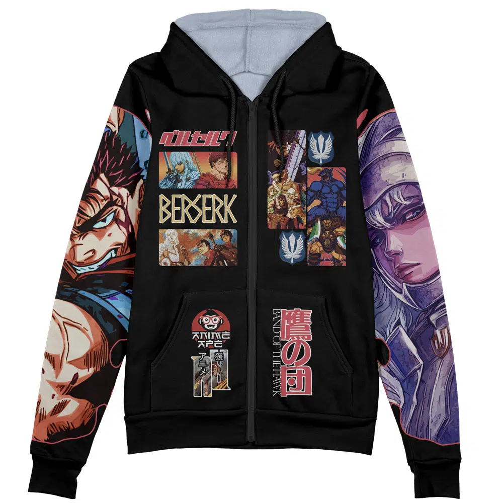 Buildercar - Golden Age Berserk Streetwear Zip Hoodie Jacket - Image 2