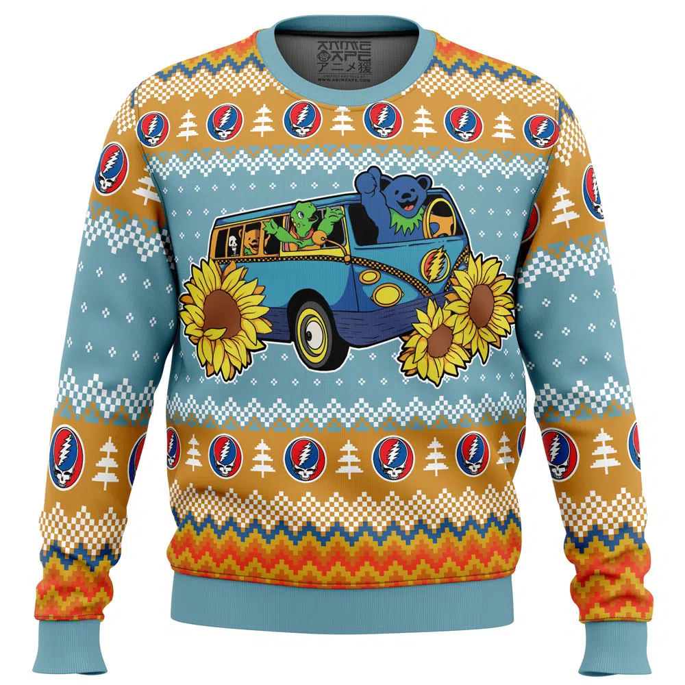 Buildercar - Grateful Dead Bus Grateful Dead Ugly Christmas Sweater