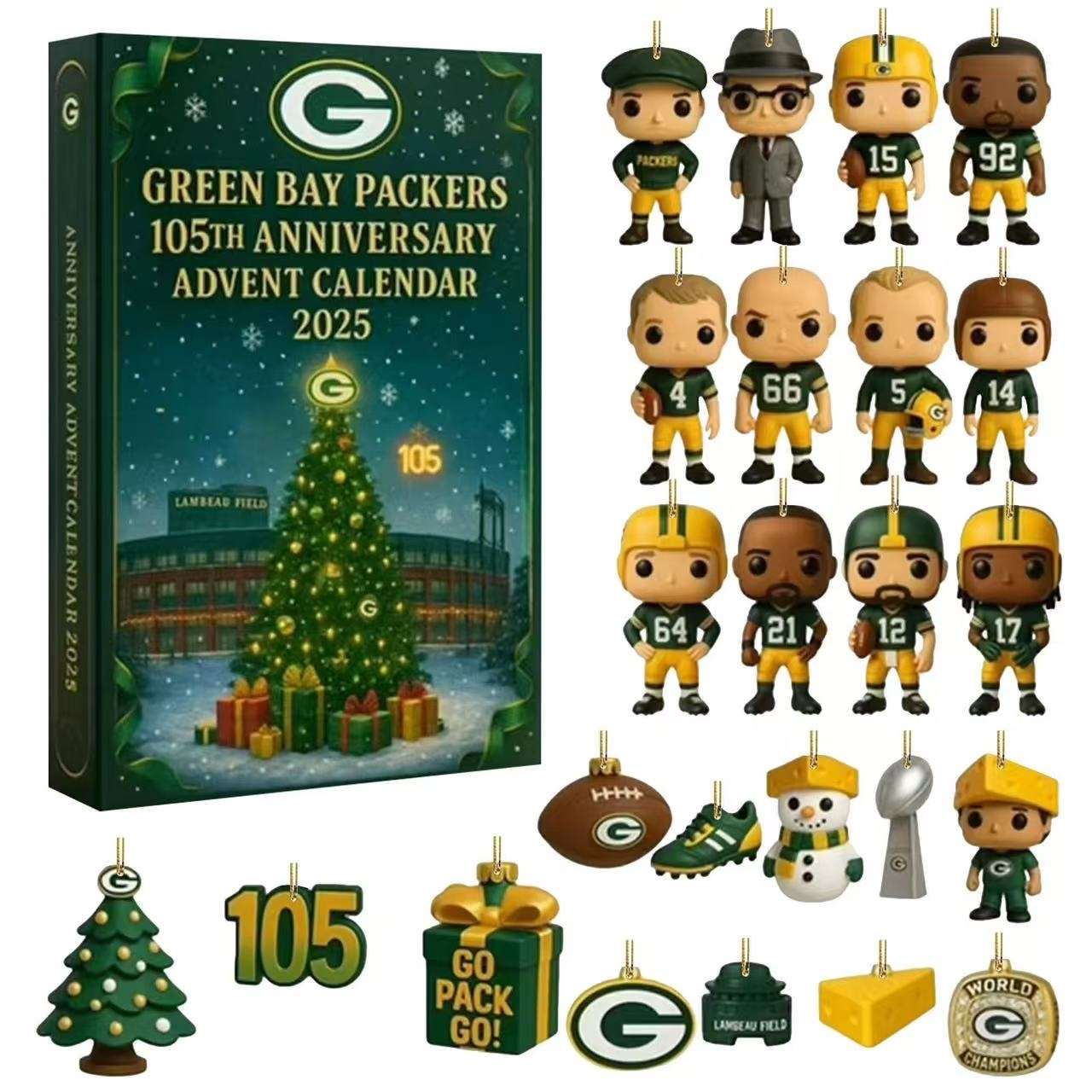 Buildercar - Green Bay Packers 105th Anniversary Advent Calendar 2025 (Limited Edition) -2D Acrylic