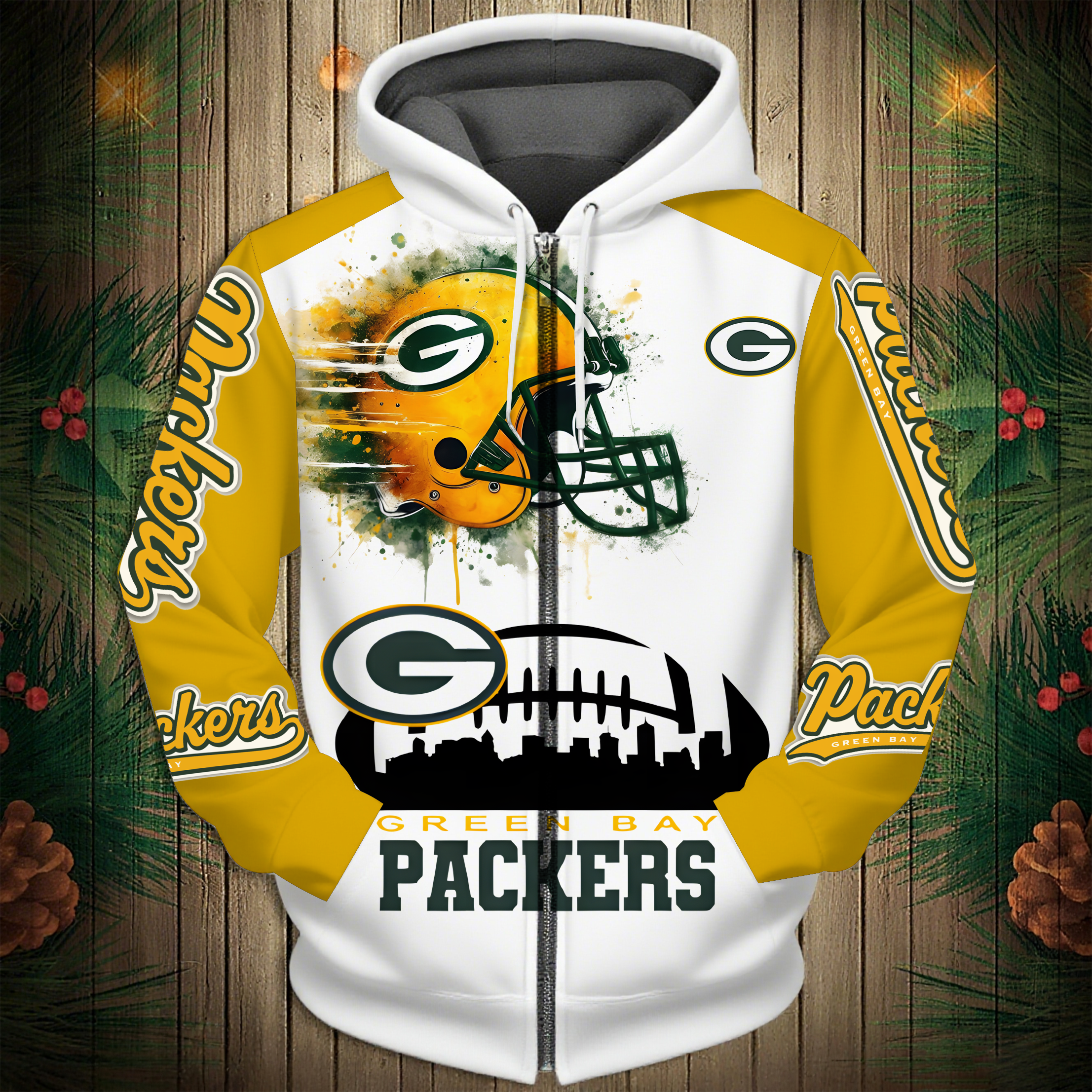 Buildercar - Green Bay Packers Hoodie Unisex NFL Pullover Hoodie for Football Fans hm10112504