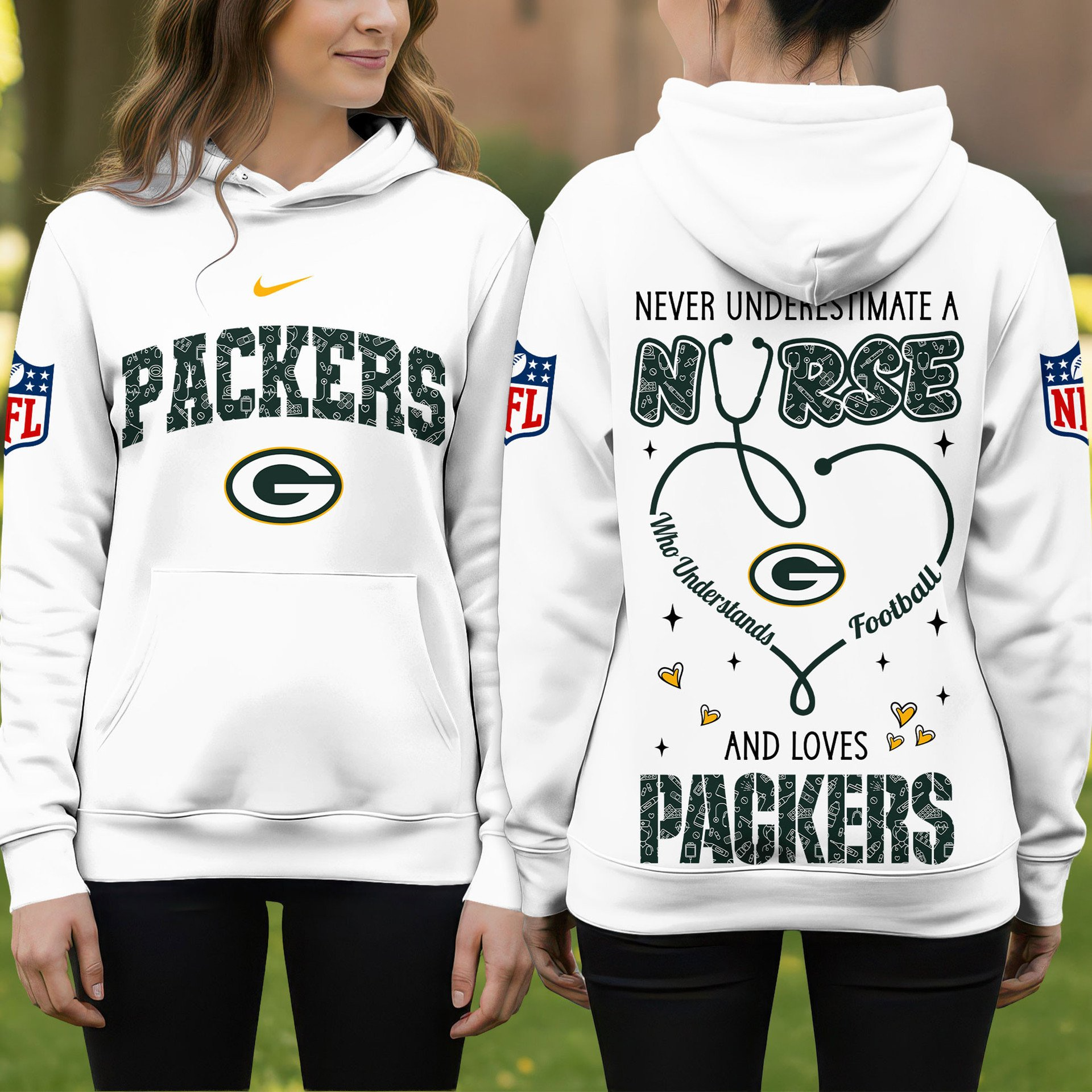 Buildercar - Green Bay Packers Premium NFL Nurse Pride Hoodie 