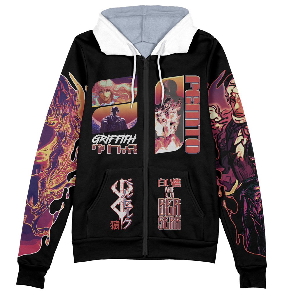 Buildercar - Griffith V2 Berserk Streetwear Zip Hoodie Jacket - Image 2