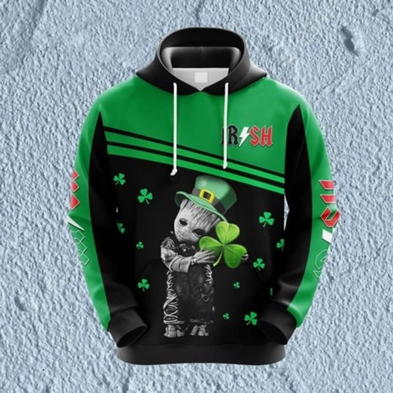 Buildercar - Groot Hold Shamrock Saint Patrick Rsquos Day Men And Women 3d Hoodie