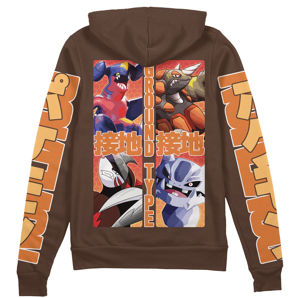 Buildercar - Ground Type Pokemon Streetwear Zip Hoodie Jacket