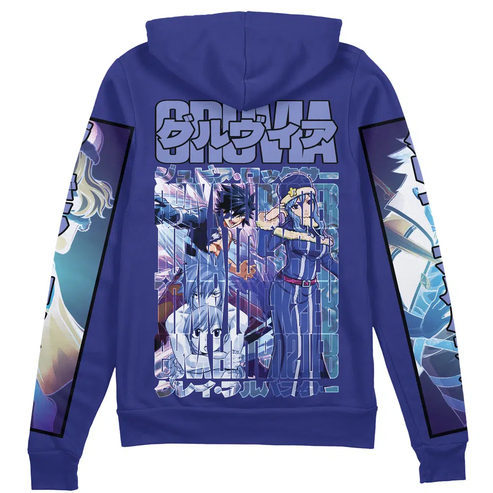 Buildercar - Gruvia Fairy Tail Streetwear Zip Hoodie Jacket