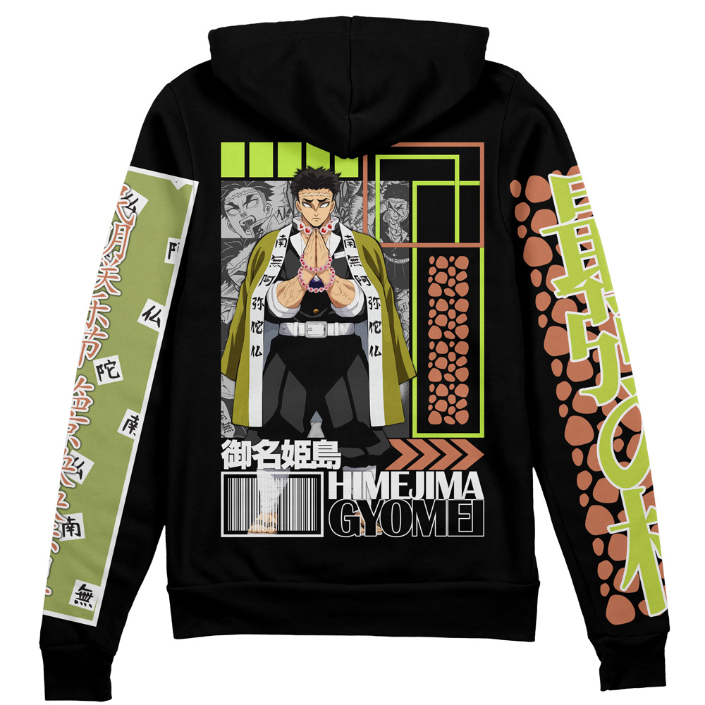 Buildercar - Gyomei Himejima Demon Slayer Streetwear Zip Hoodie Jacket