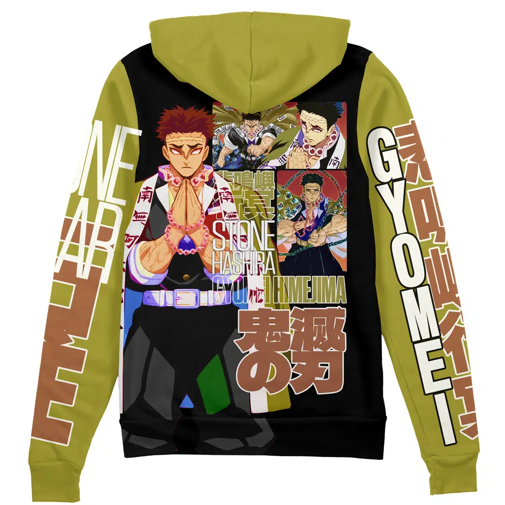 Buildercar - Gyomei Himejima V2 Demon Slayer Streetwear Zip Hoodie Jacket