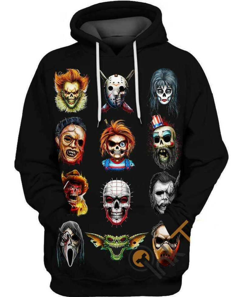 Buildercar - Halloween Hoodie Horror Hoodie Horror Killers Heads 3d Hoodie