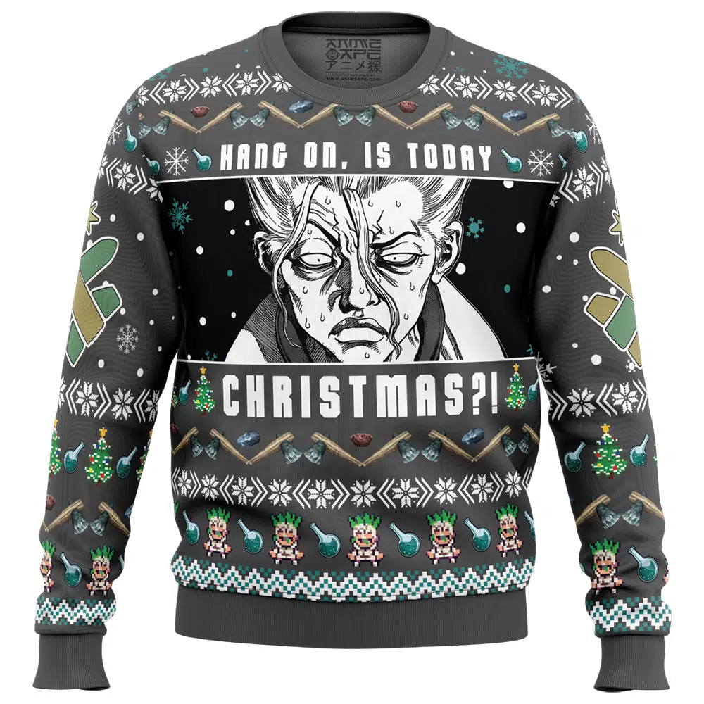 Buildercar - Hang On, Is Today Christmas?! Dr. Stone Ugly Christmas Sweater