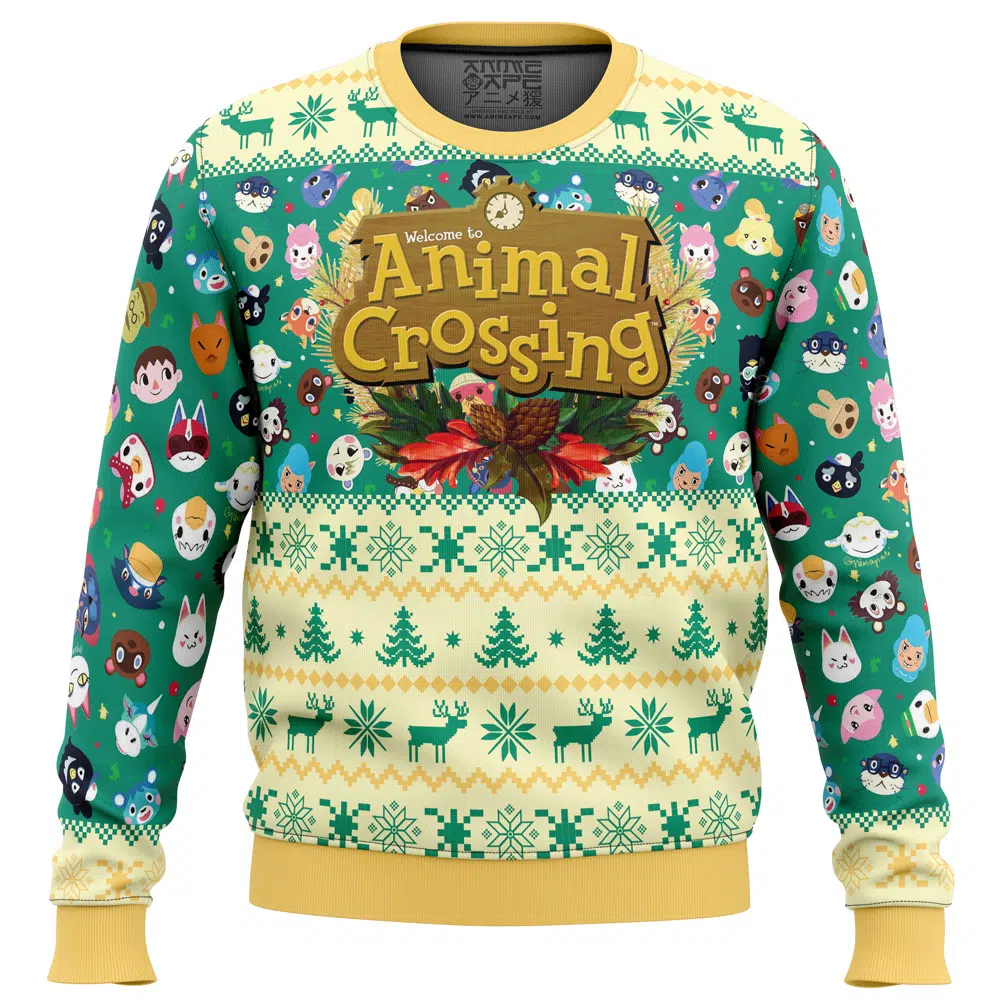 Buildercar - Happy Animal Villagers Animal Crossing Ugly Christmas Sweater