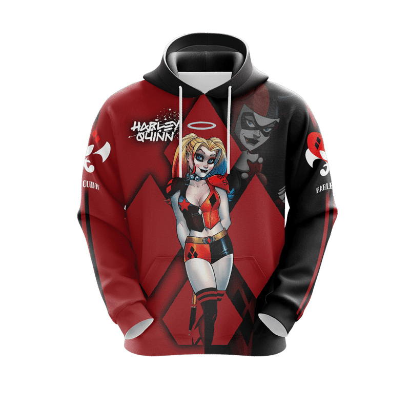 Buildercar - Harley Quinn Hoodie Harley Quinn Old And New Black Red 3d Hoodie