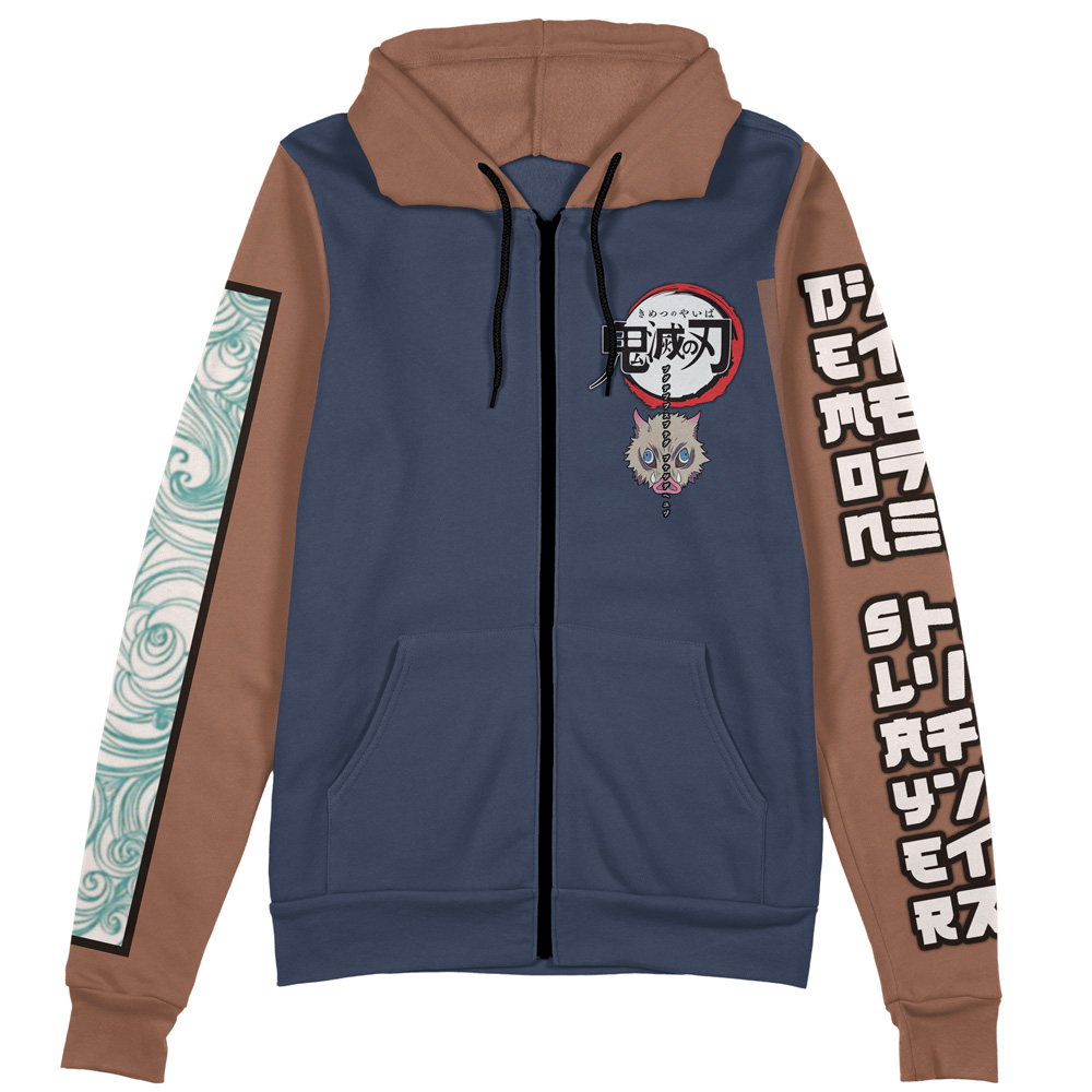 Buildercar - Hashibira Inosuke Demon Slayer Streetwear Zip Hoodie Jacket - Image 2