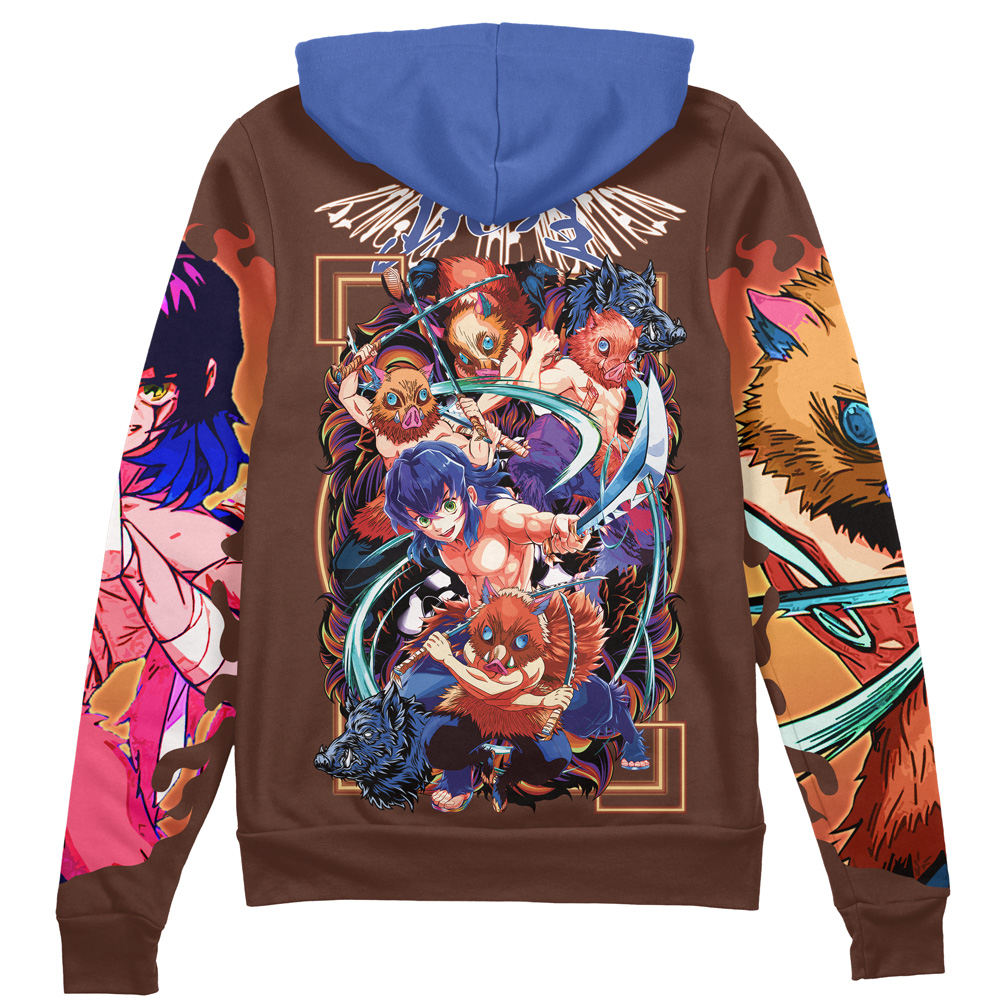 Buildercar - Hashibira Inosuke V2 Demon Slayer Streetwear Zip Hoodie Jacket