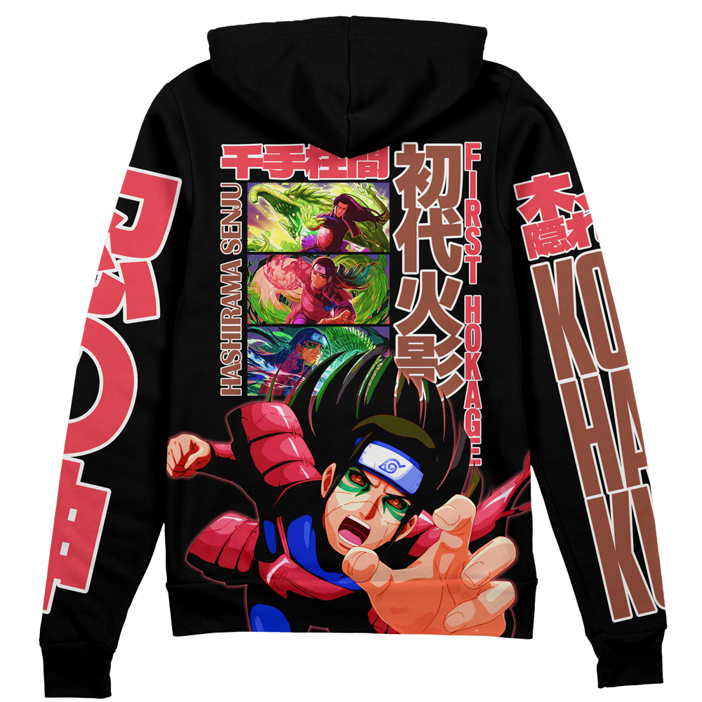 Buildercar - Hashirama Senju V2 Shippuden Streetwear Zip Hoodie Jacket