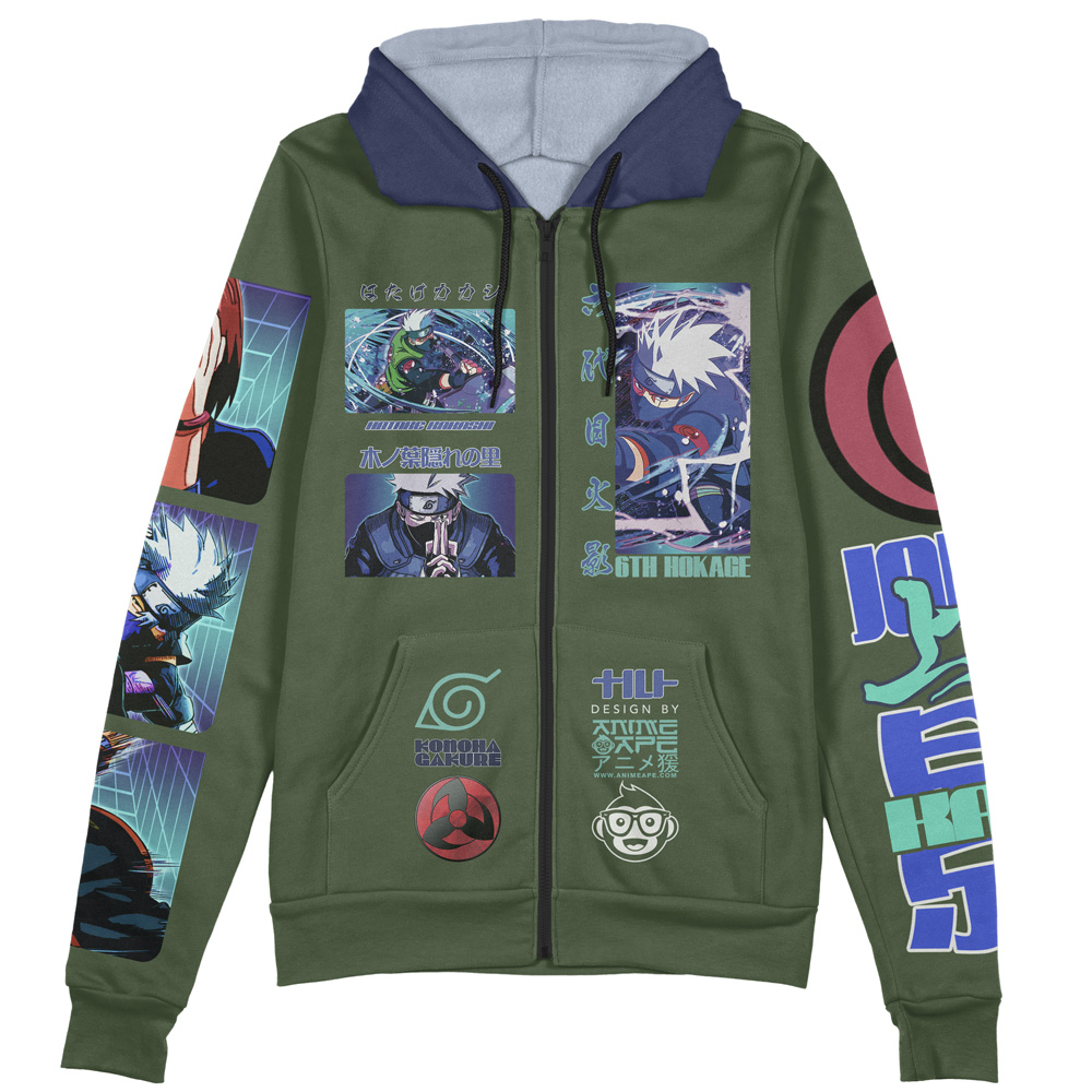 Buildercar - Hatake Kakashi V2 Shippuden Streetwear Zip Hoodie Jacket - Image 2