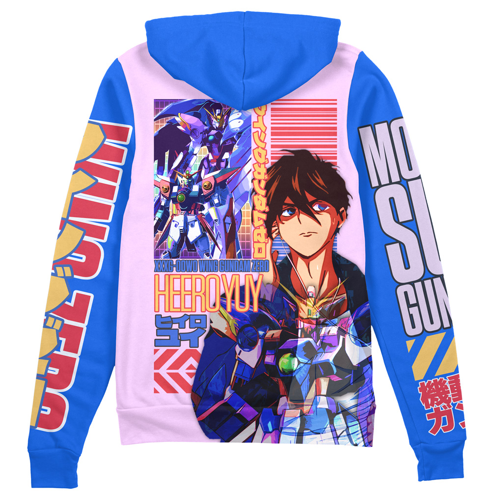 Buildercar - Heero Yuya x Wing Zero Gundam Wing Endless Waltz Streetwear Zip Hoodie Jacket