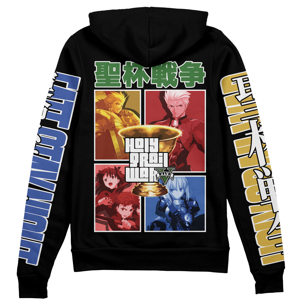 Buildercar - Holy Grail War Fate Stay Night Unlimited Blade Works Streetwear Zip Hoodie Jacket