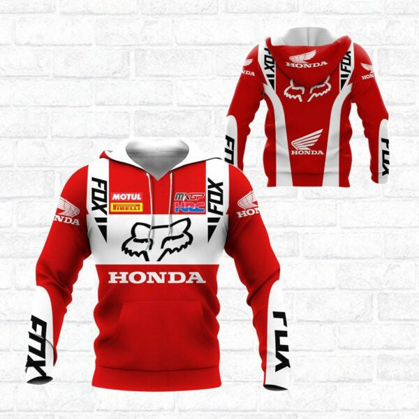 Buildercar - Honda X Fox Racing Fan Gift 3d Hoodie 1409