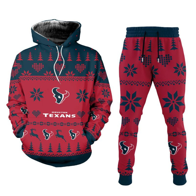 Buildercar - Houston Texans Christmas Patterns Hoodie & Jogger 