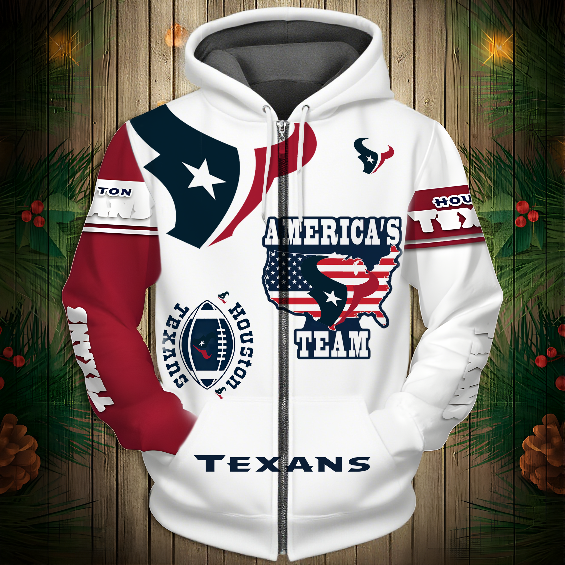 Buildercar - Houston Texans Hoodie Unisex NFL Pullover Hoodie for Football Fans hm10112576