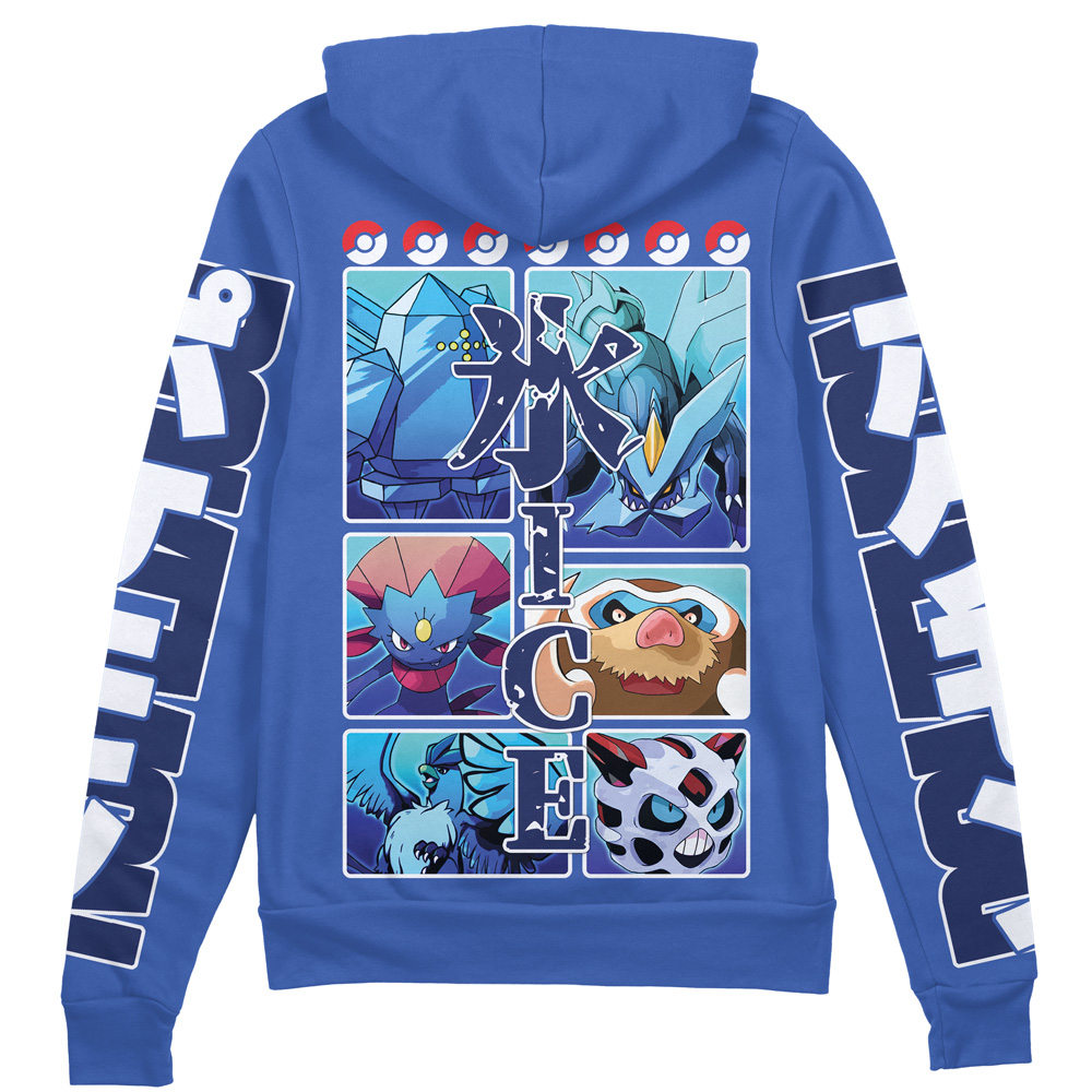 Buildercar - Ice Type Pokemon Streetwear Zip Hoodie Jacket