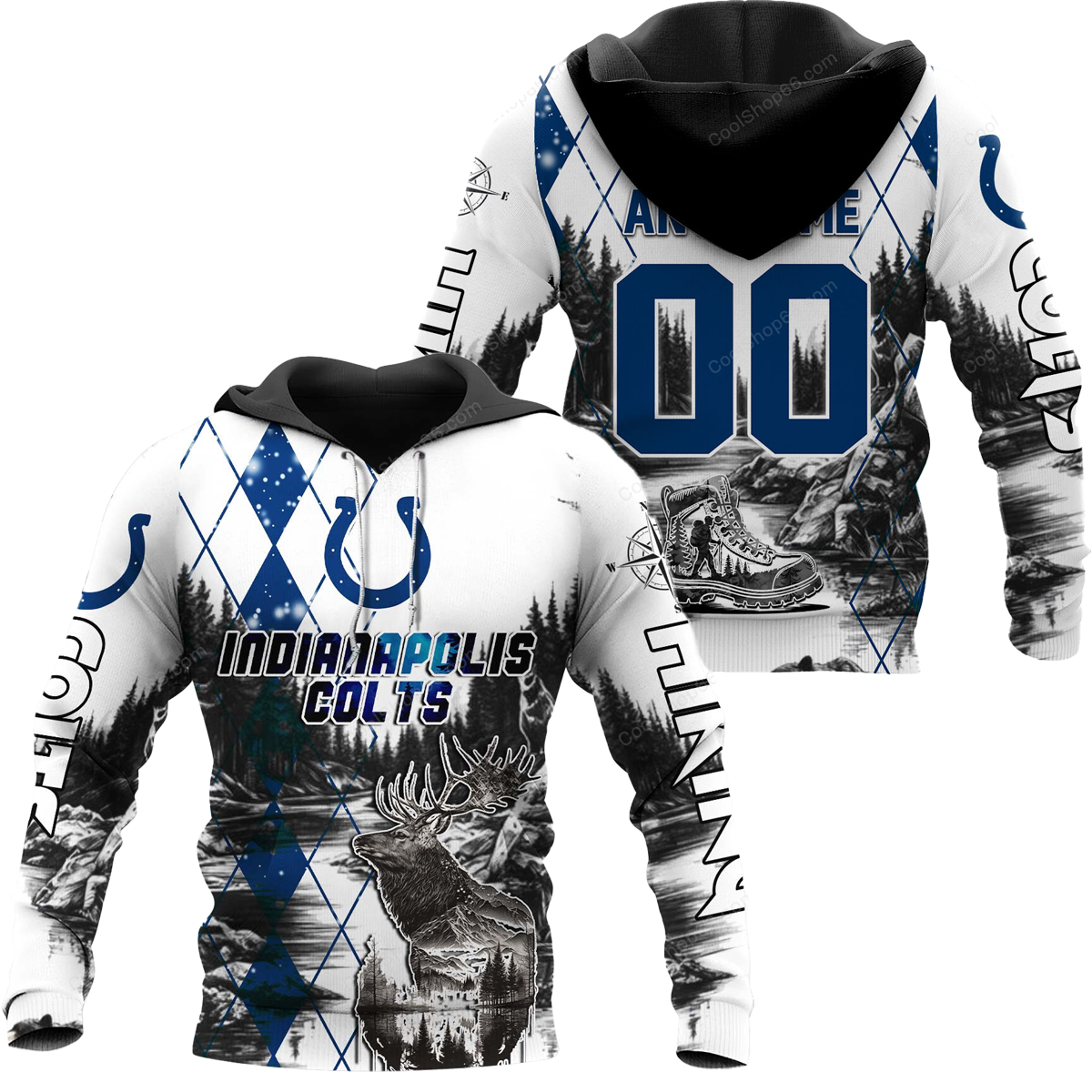 Buildercar - Indianapolis Colts Hiking x NFL Custom Name & Number Hoodie