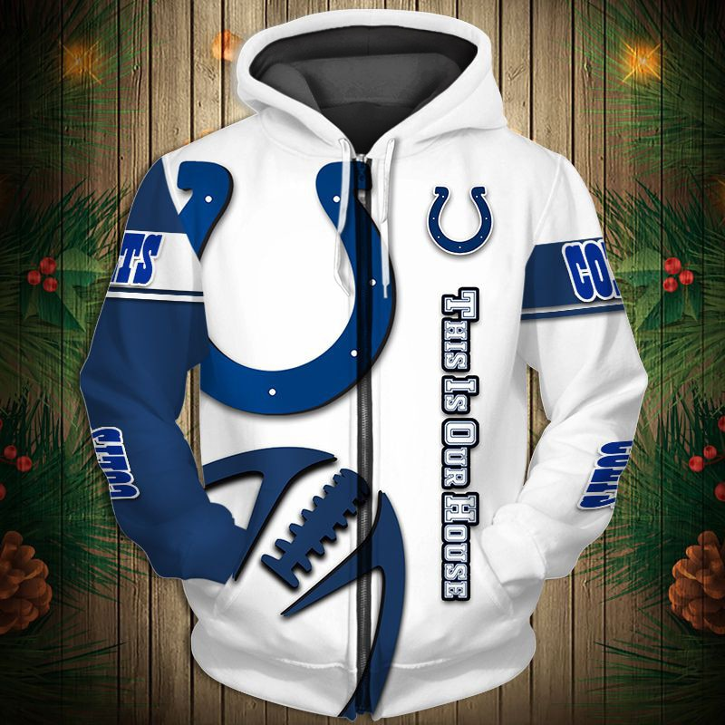 Buildercar - Indianapolis Colts Hoodie Unisex NFL Pullover Hoodie for Football Fans hm10112561