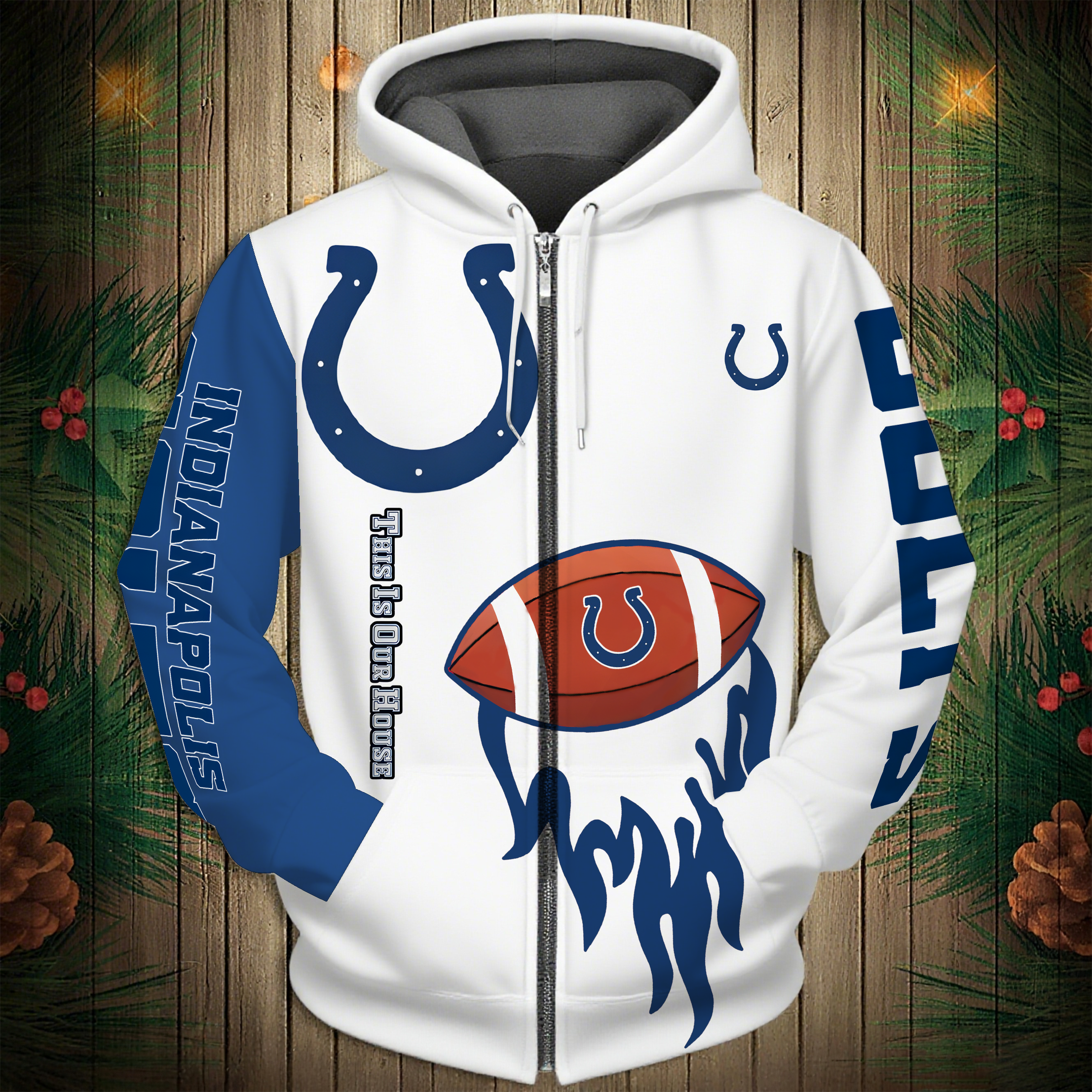 Buildercar - Indianapolis Colts Hoodie Unisex NFL Pullover Hoodie for Football Fans hm10112654