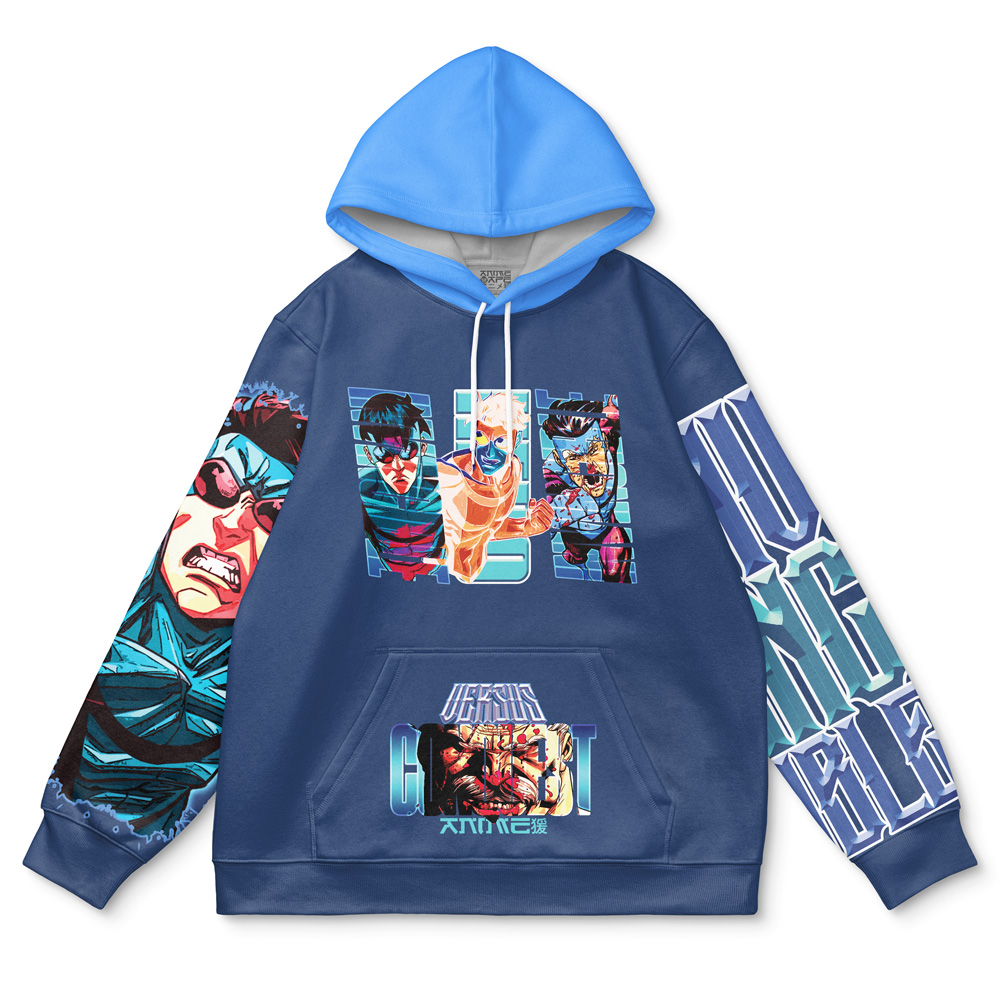 Buildercar - Invincible Blue Invincible Streetwear Hoodie - Image 2