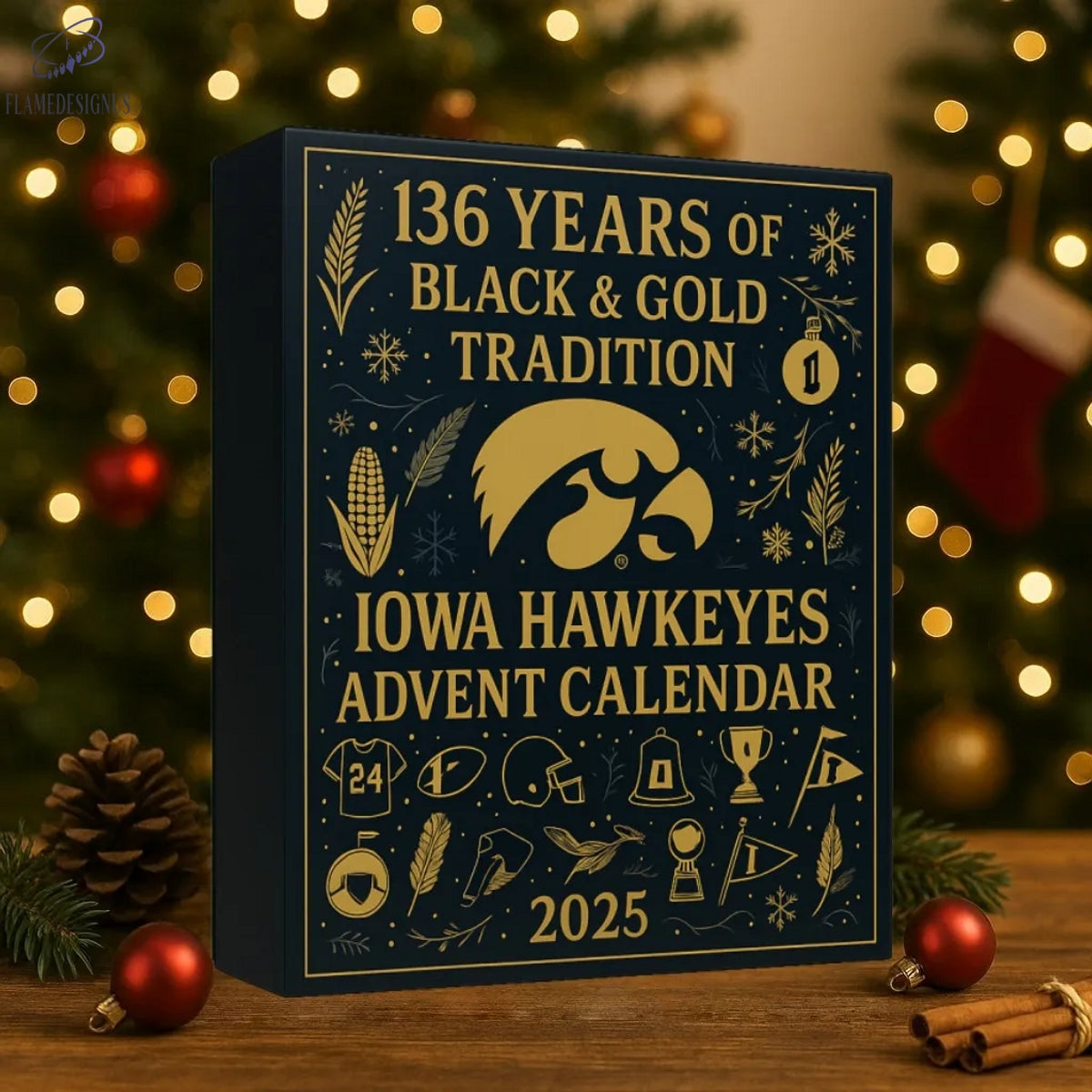 Buildercar - Iowa Hawkeyes 136 Years Of Black & Gold Advent Calendar -2D Acrylic