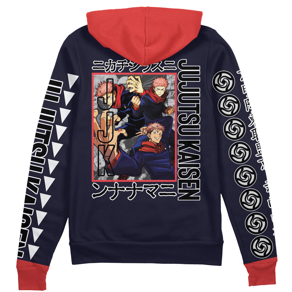 Buildercar - Itadori Yuuji Jujutsu Kaisen Streetwear Zip Hoodie Jacket