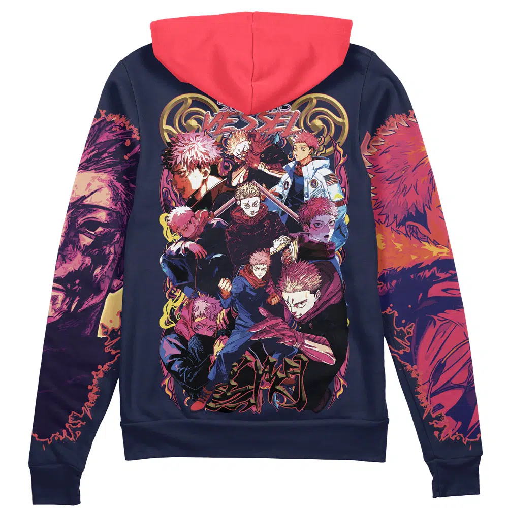 Buildercar - Itadori Yuuji V2 Jujutsu Kaisen Streetwear Zip Hoodie Jacket