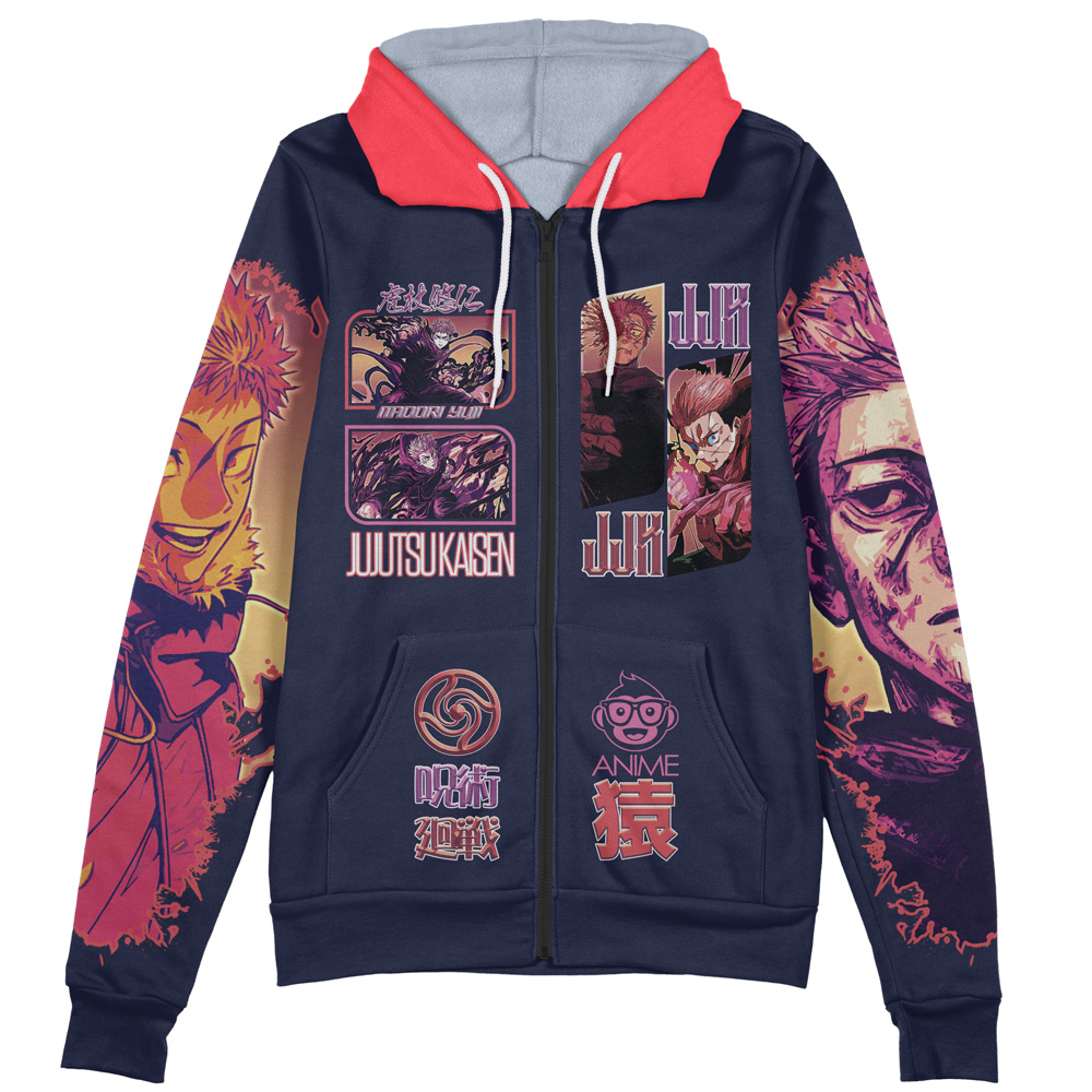 Buildercar - Itadori Yuuji V2 Jujutsu Kaisen Streetwear Zip Hoodie Jacket - Image 2
