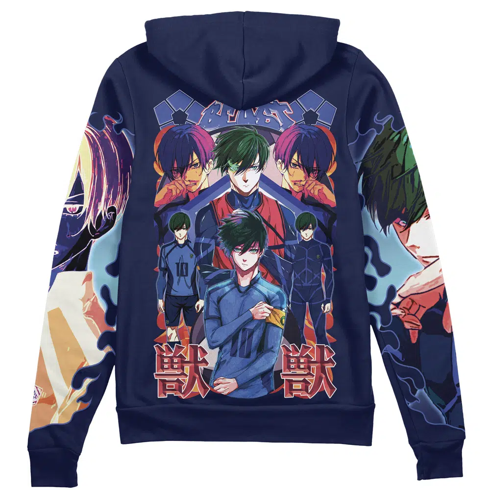 Buildercar - Itoshin Rin V2 Blue Lock Streetwear Zip Hoodie Jacket