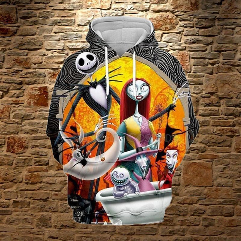 Buildercar - Jack Skellington Sally Nightmare Before Christmas Over Print 3d Hoodie 209