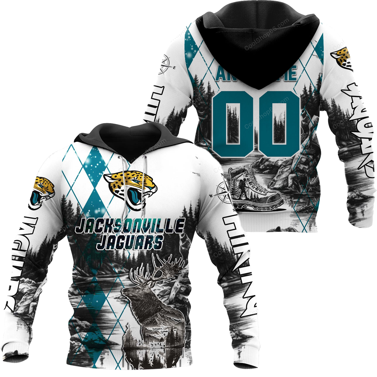 Buildercar - Jacksonville Jaguars Hiking x NFL Custom Name & Number Hoodie