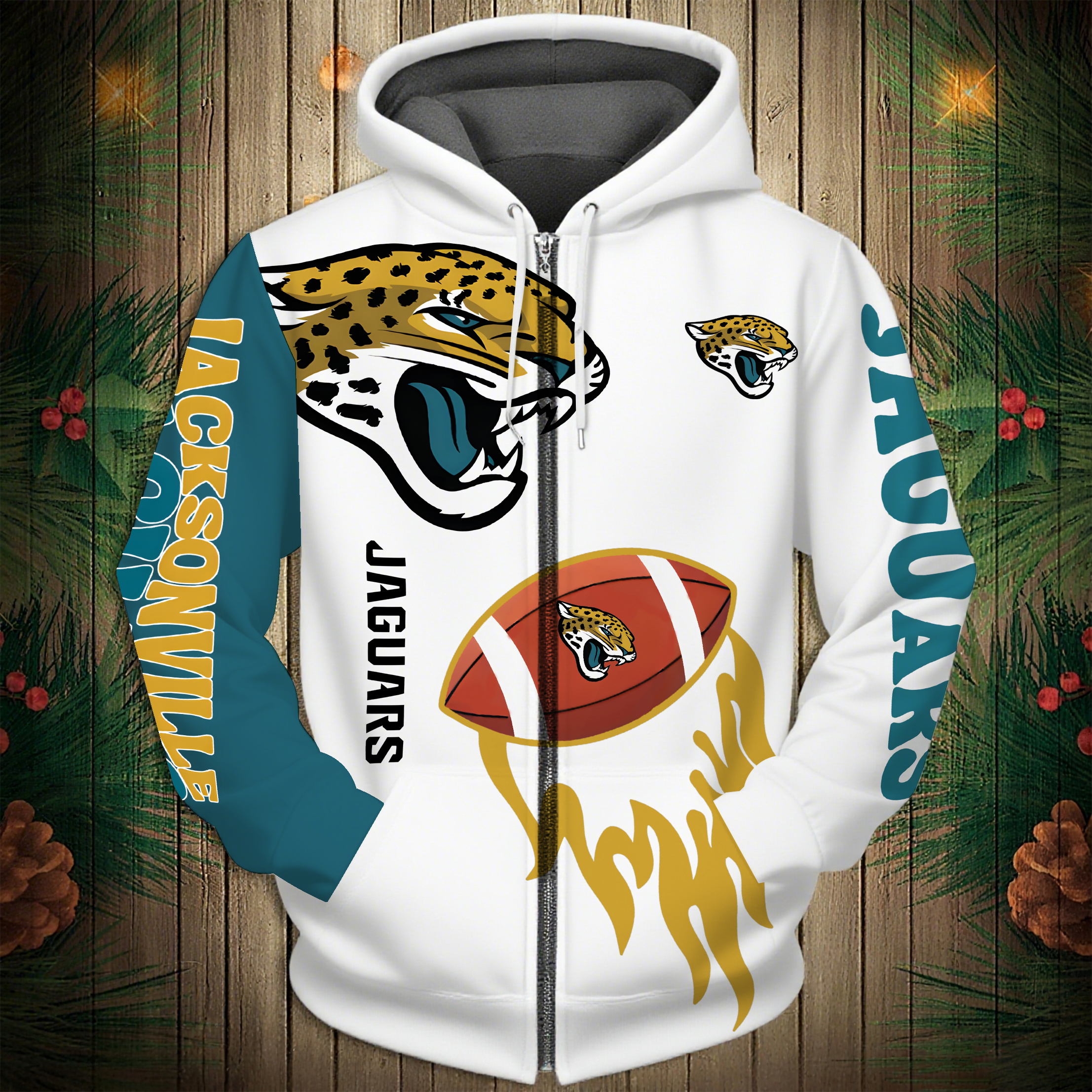 Buildercar - Jacksonville Jaguars Hoodie Unisex NFL Pullover Hoodie for Football Fans hm10112603