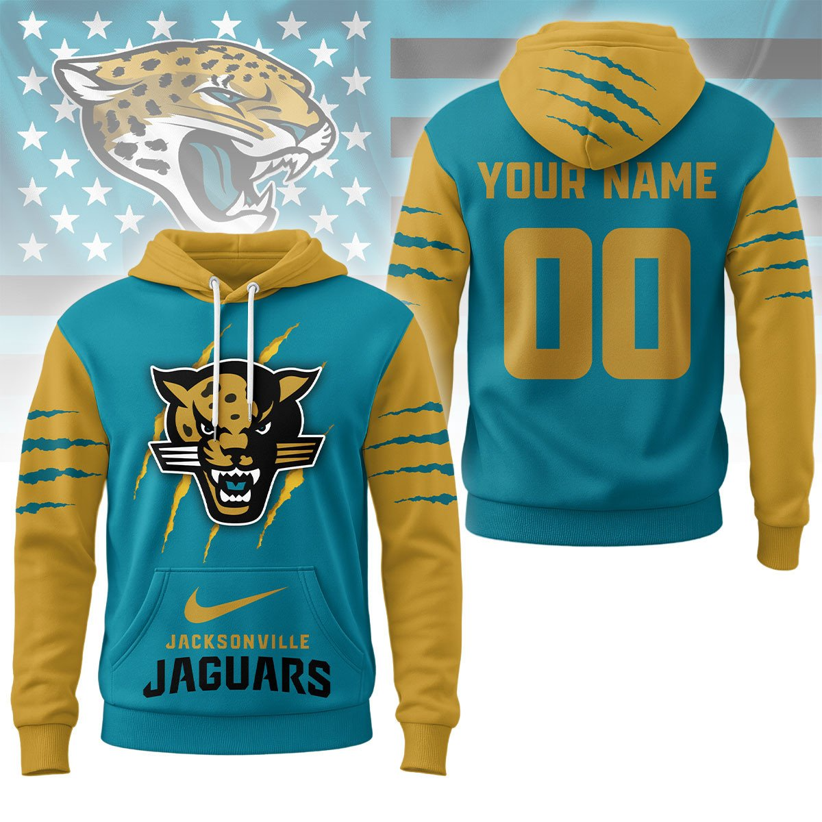 Buildercar - Jacksonville Jaguars Premium NFL Fan Pride Claw Hoodie