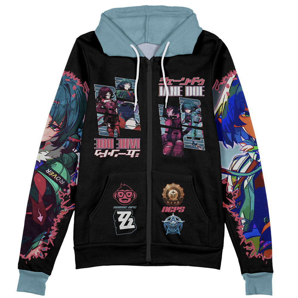Buildercar - Jane Doe Zenless Zone Zero Streetwear Zip Hoodie Jacket - Image 2