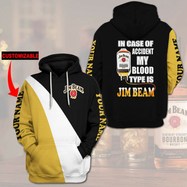 Buildercar - Jim Beam Blood Type Personalized 3d Hoodie 1680